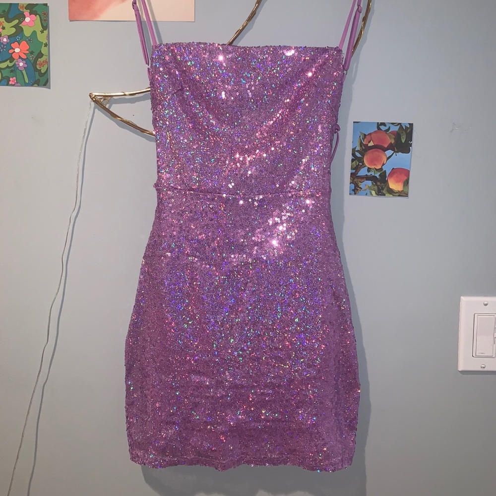 Star struck lavender mini dress